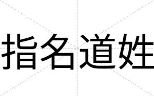 指名道姓