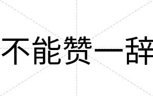 不能赞一辞 不能赞一辞