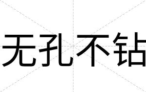 无孔不钻 无孔不钻