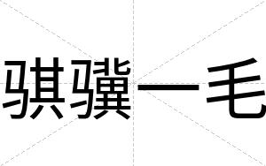骐骥一毛