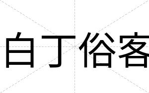 白丁俗客 白丁俗客