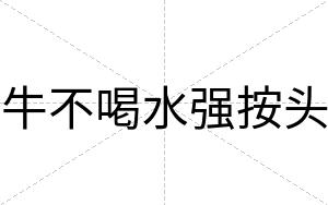 牛不喝水强按头 牛不喝水强按头