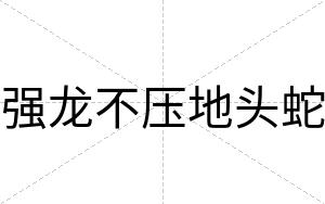 强龙不压地头蛇 强龙不压地头蛇