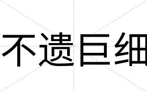 不遗巨细 不遗巨细