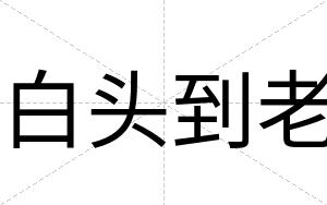 白头到老 白头到老