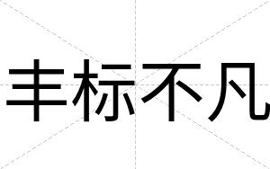 丰标不凡 丰标不凡