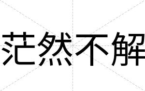 茫然不解 茫然不解