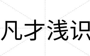 凡才浅识 凡才浅识